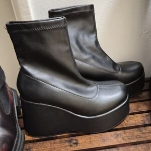 Black Platform Ankle Boots